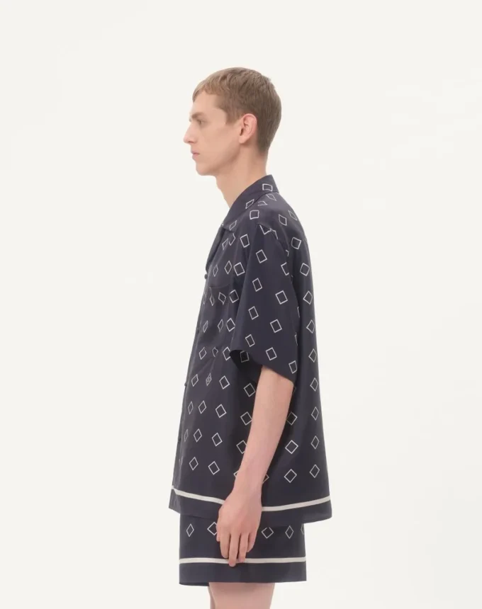 Μπλούζα από μεταξωτό twill με Opticool print