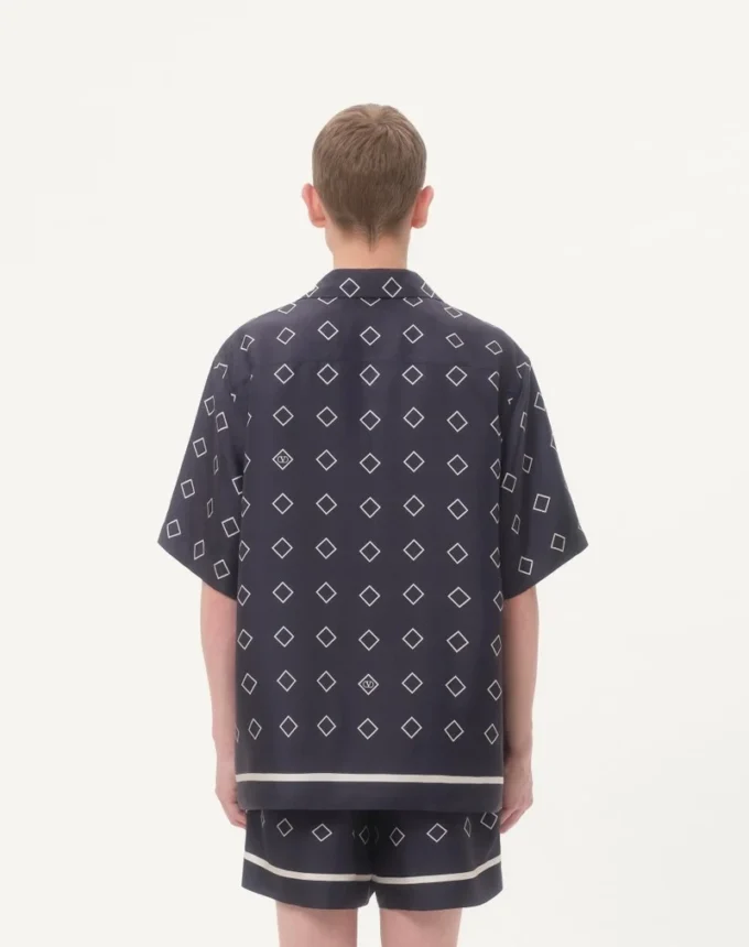 Μπλούζα από μεταξωτό twill με Opticool print
