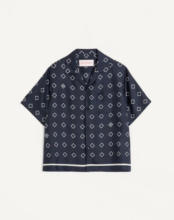 Μπλούζα από μεταξωτό twill με Opticool print