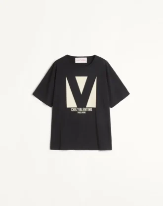 Μπλουζάκι από βαμβακερό τζέρσεϊ με τύπωμα Chez Valentino