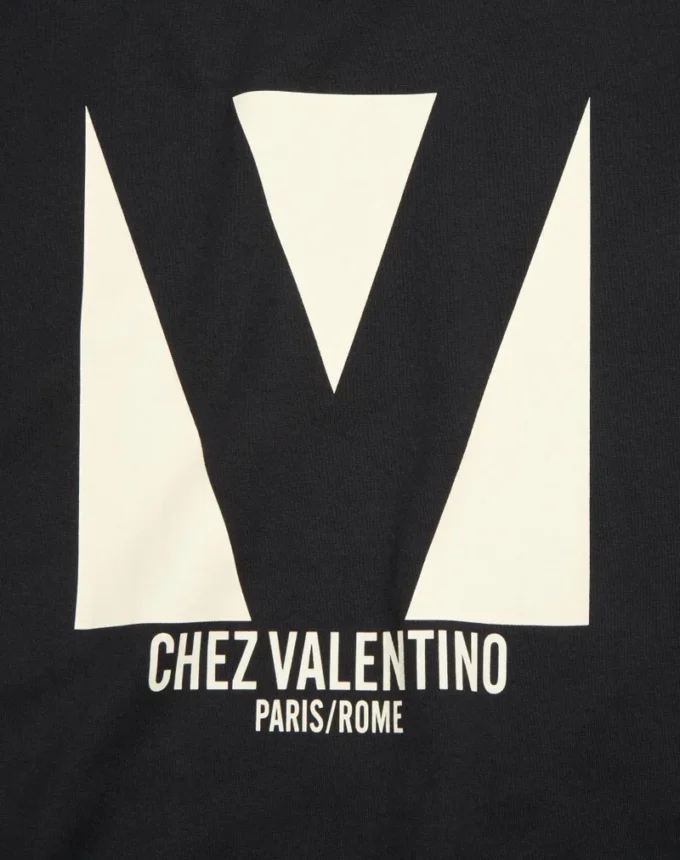 Μπλουζάκι από βαμβακερό τζέρσεϊ με τύπωμα Chez Valentino