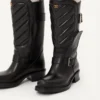 Μπότες Rayons biker από δέρμα μοσχαριού και δέρμα Nappa με μοτίβο Chevron 40 mm Μπότες Rayons biker από δέρμα μοσχαριού και δέρμα Nappa με μοτίβο Chevron 40 mm