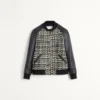 Μπουφάν bomber από μάλλινο τουίντ με έμπλαστρο Chez Valentino