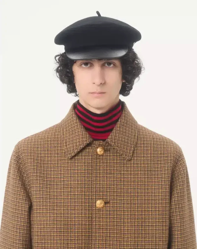 Μπουφάν Valentino από μαλλί με μοτίβο houndstooth