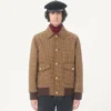 Μπουφάν Valentino από μαλλί με μοτίβο houndstooth
