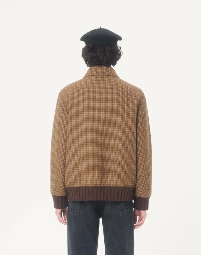 Μπουφάν Valentino από μαλλί με μοτίβο houndstooth