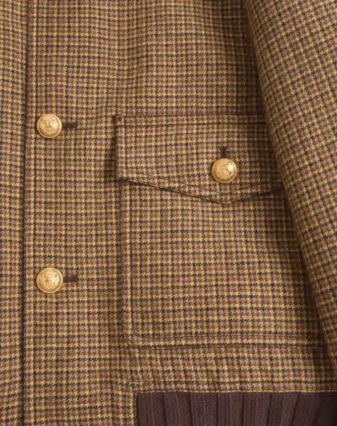 Μπουφάν Valentino από μαλλί με μοτίβο houndstooth