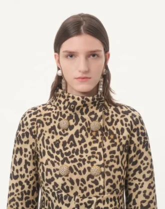 Παλτό από ύφασμα με animalier print Παλτό από ύφασμα με animalier print