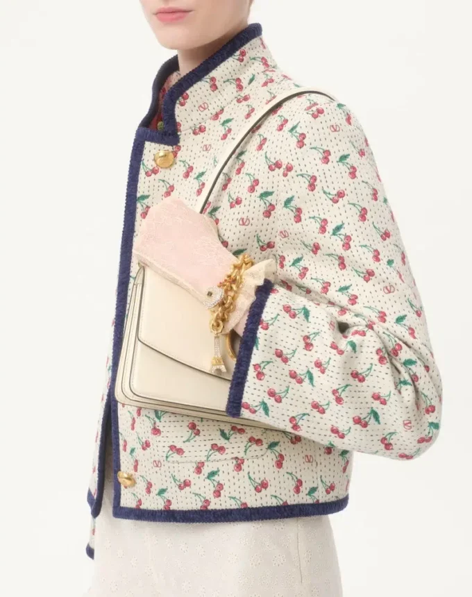 Παλτό Caban με επένδυση και τυπωμένο μοτίβο Cherryfic Jacquard Παλτό Caban με επένδυση και τυπωμένο μοτίβο Cherryfic Jacquard