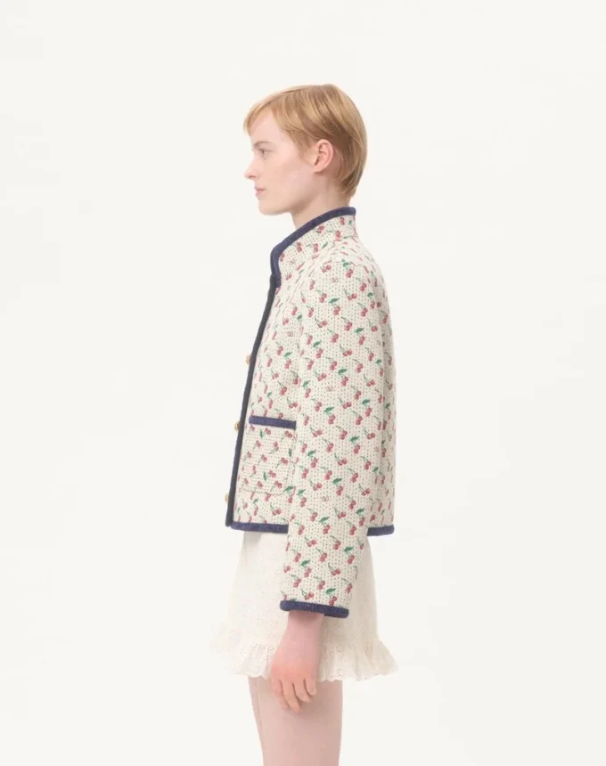 Παλτό Caban με επένδυση και τυπωμένο μοτίβο Cherryfic Jacquard Παλτό Caban με επένδυση και τυπωμένο μοτίβο Cherryfic Jacquard