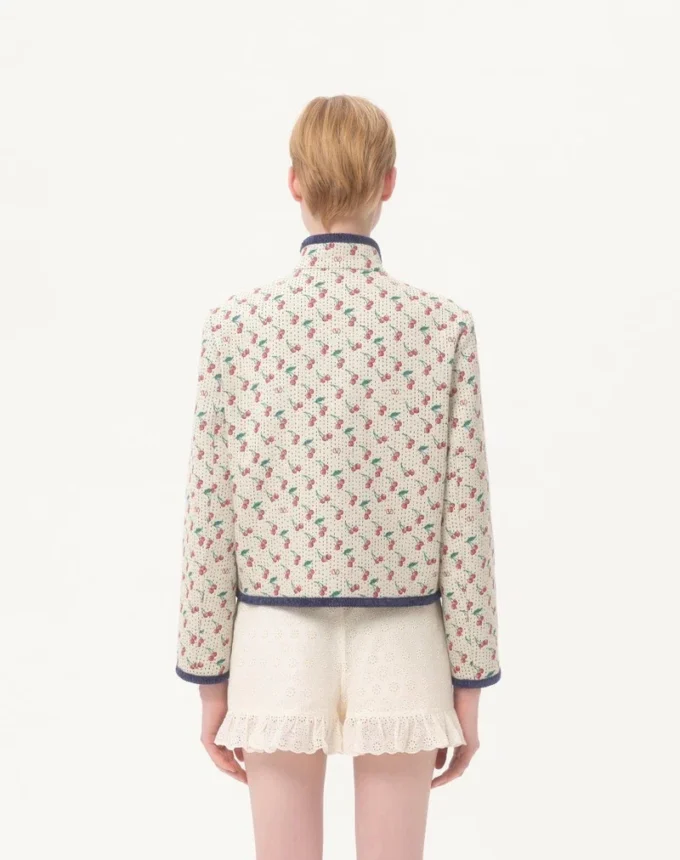 Παλτό Caban με επένδυση και τυπωμένο μοτίβο Cherryfic Jacquard Παλτό Caban με επένδυση και τυπωμένο μοτίβο Cherryfic Jacquard