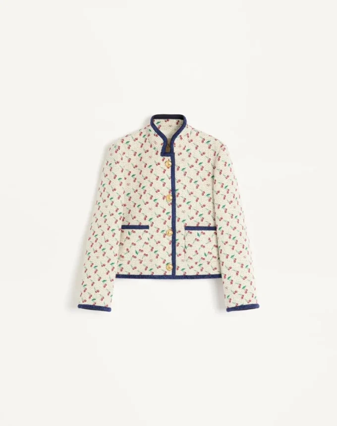 Παλτό Caban με επένδυση και τυπωμένο μοτίβο Cherryfic Jacquard Παλτό Caban με επένδυση και τυπωμένο μοτίβο Cherryfic Jacquard