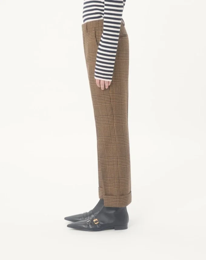 Παντελόνι Valentino από μαλλί με μοτίβο Glen Plaid και αναστρέψιμα μπατζάκια Παντελόνι Valentino από μαλλί με μοτίβο Glen Plaid και αναστρέψιμα μπατζάκια