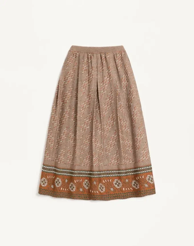 Πλεκτή φούστα με μοτίβο Lurex Jacquard