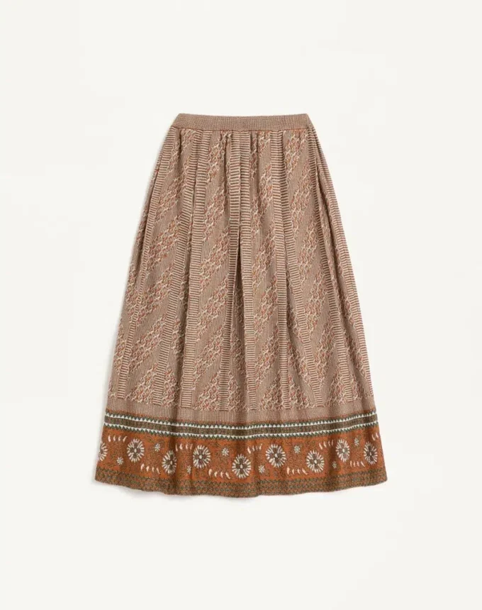 Πλεκτή φούστα με μοτίβο Lurex Jacquard