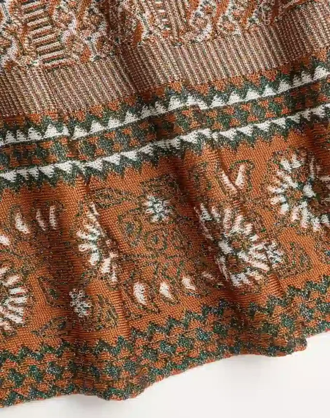 Πλεκτή φούστα με μοτίβο Lurex Jacquard