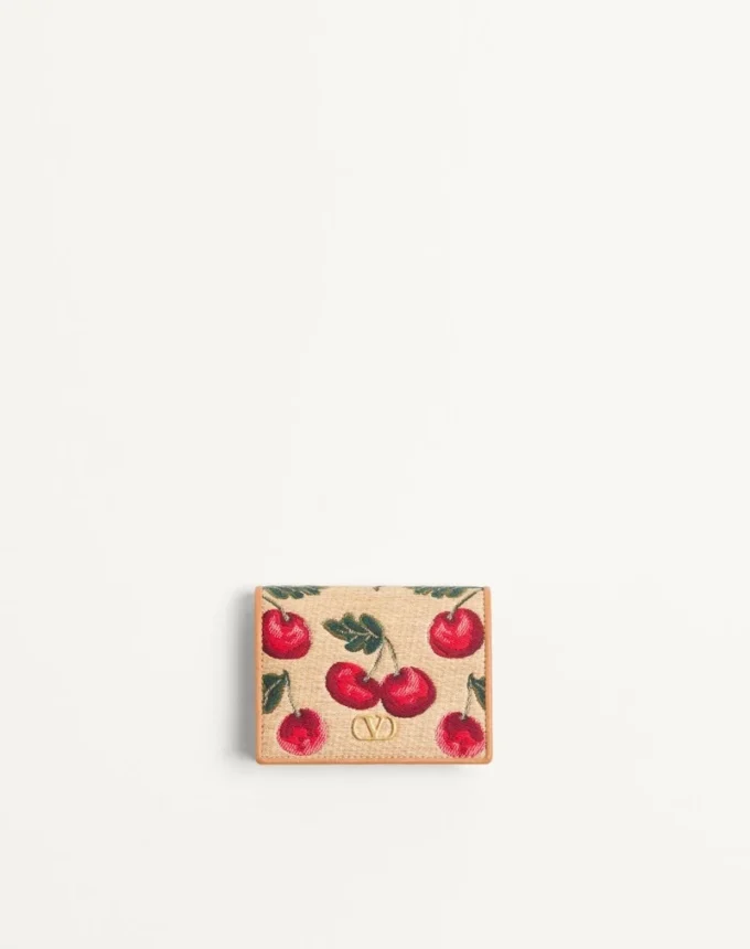 Πορτοφόλι Vlogo Signature Cherryfic Jacquard Raffia Πορτοφόλι Vlogo Signature Cherryfic Jacquard Raffia