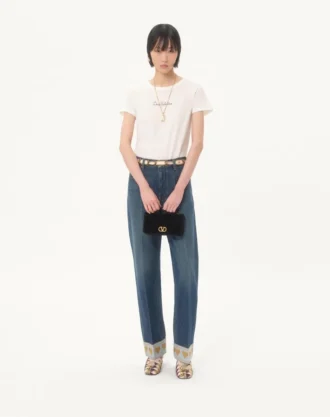 Πορτοφόλι Vlogo Signature Velvet Chain με λογότυπο Jewel