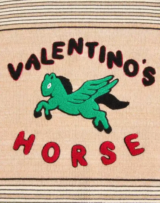 Πουλόβερ Valentino από μαλλί και βαμβάκι με έμπλαστρο Valentino horse Πουλόβερ Valentino από μαλλί και βαμβάκι με έμπλαστρο Valentino horse