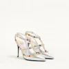 Rockstud Décolleté από πλαστικοποιημένο δέρμα Nappa με καμποσόν και κρύσταλλα 100 mm Rockstud Décolleté από πλαστικοποιημένο δέρμα Nappa με καμποσόν και κρύσταλλα 100 mm