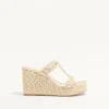 Rockstud Laminated Nappa Wedge Sandal 90 Mm