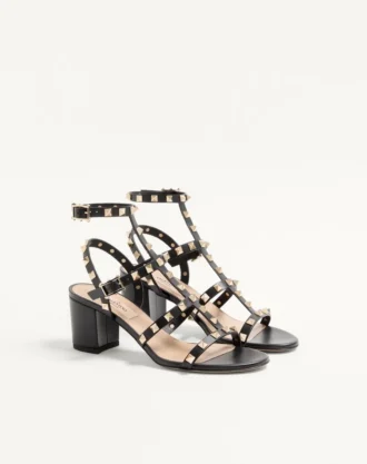 Σανδάλια Rockstud από δέρμα μοσχαριού με λουράκι στον αστράγαλο 60 mm