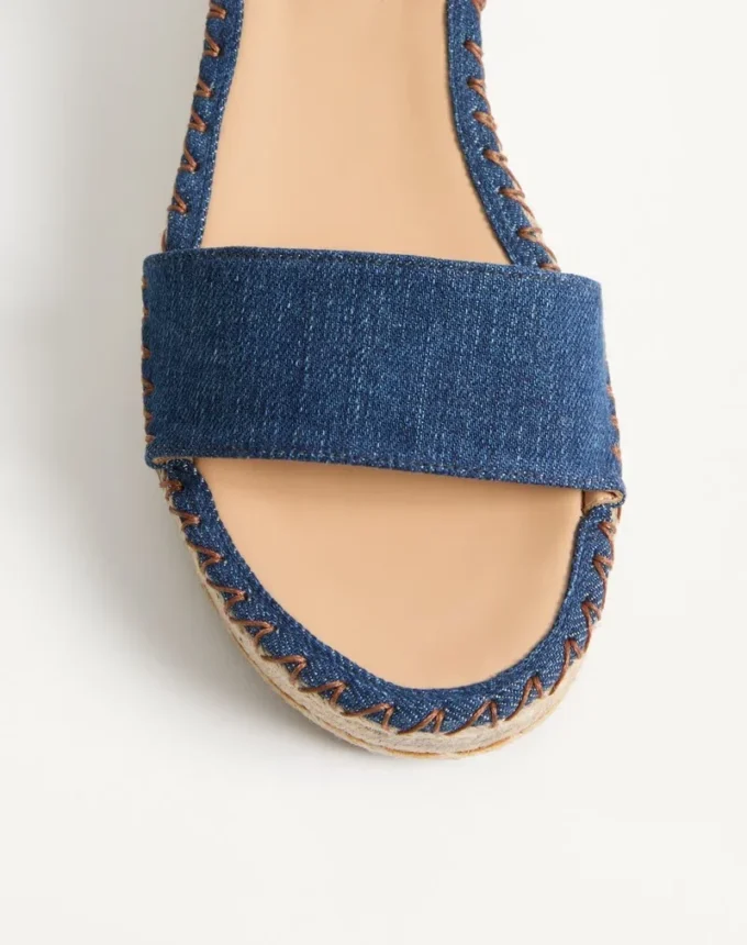 Σανδάλια Rockstud Double Flatform από τζιν 55 mm Σανδάλια Rockstud Double Flatform από τζιν 55 mm