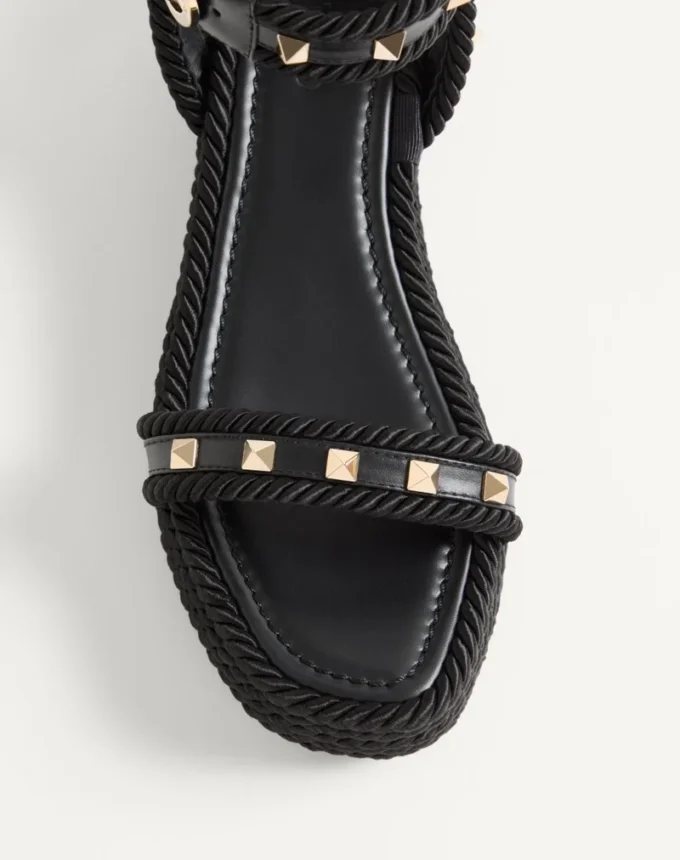 Σανδάλια Rockstud Flatform από δέρμα μοσχαριού 45 mm Σανδάλια Rockstud Flatform από δέρμα μοσχαριού 45 mm