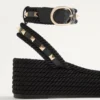 Σανδάλια Rockstud Flatform από δέρμα μοσχαριού 45 mm Σανδάλια Rockstud Flatform από δέρμα μοσχαριού 45 mm