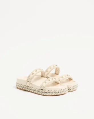 Σανδάλια Rockstud Slide από δέρμα μοσχαριού 20 mm