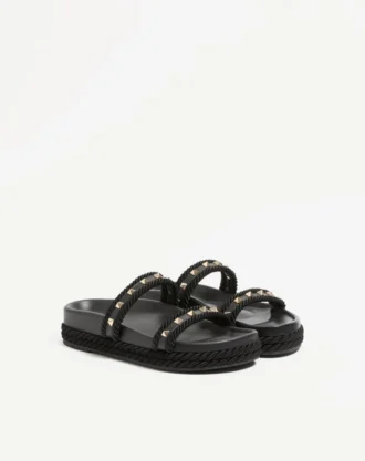 Σανδάλια Rockstud Slide από δέρμα μοσχαριού 20 mm