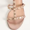 Σανδάλια Rockstud Slide από πλαστικοποιημένο δέρμα νάπα 60 mm
