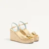 Σανδάλια Royal Wedge από μεταλλικό δέρμα νάπα 100Mm Σανδάλια Royal Wedge από μεταλλικό δέρμα νάπα 100Mm