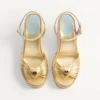 Σανδάλια Royal Wedge από μεταλλικό δέρμα νάπα 100Mm Σανδάλια Royal Wedge από μεταλλικό δέρμα νάπα 100Mm
