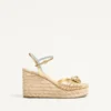 Σανδάλια Royal Wedge από μεταλλικό δέρμα νάπα 100Mm Σανδάλια Royal Wedge από μεταλλικό δέρμα νάπα 100Mm