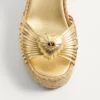 Σανδάλια Royal Wedge από μεταλλικό δέρμα νάπα 100Mm Σανδάλια Royal Wedge από μεταλλικό δέρμα νάπα 100Mm