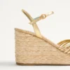 Σανδάλια Royal Wedge από μεταλλικό δέρμα νάπα 100Mm Σανδάλια Royal Wedge από μεταλλικό δέρμα νάπα 100Mm