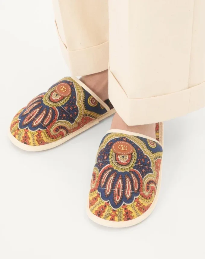 Σανδάλια Ta Chambre Slide σε ύφασμα Voyage Imaginaire Denim