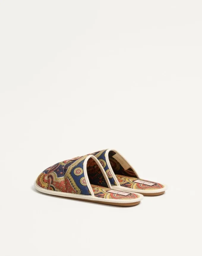 Σανδάλια Ta Chambre Slide σε ύφασμα Voyage Imaginaire Denim
