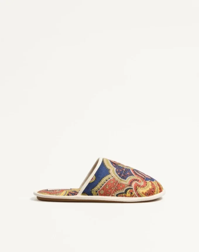 Σανδάλια Ta Chambre Slide σε ύφασμα Voyage Imaginaire Denim