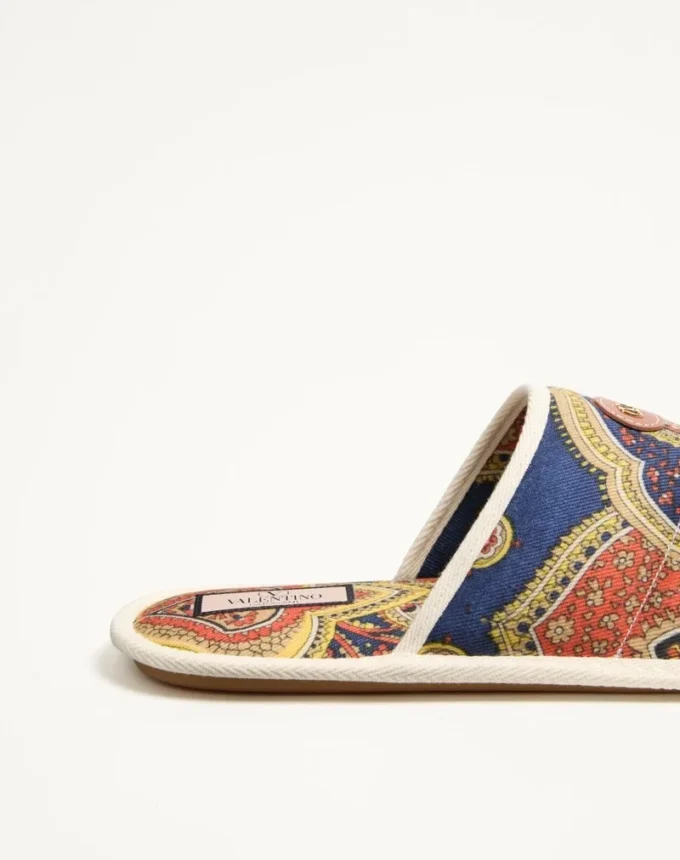 Σανδάλια Ta Chambre Slide σε ύφασμα Voyage Imaginaire Denim