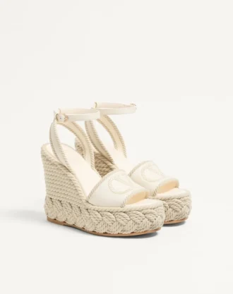 Σανδάλια Vlogo Torchon Wedge από νάπα 130 mm