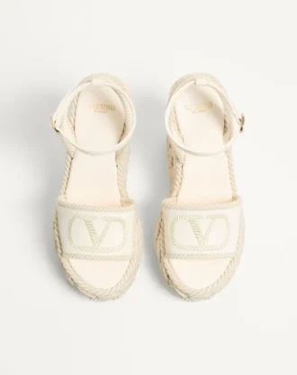 Σανδάλια Vlogo Torchon Wedge από νάπα 130 mm