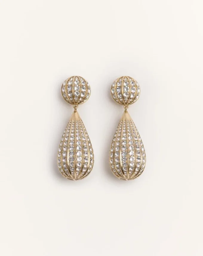 Σκουλαρίκια Poetique Des Gouttes από μέταλλο και κρύσταλλα Swarovski®