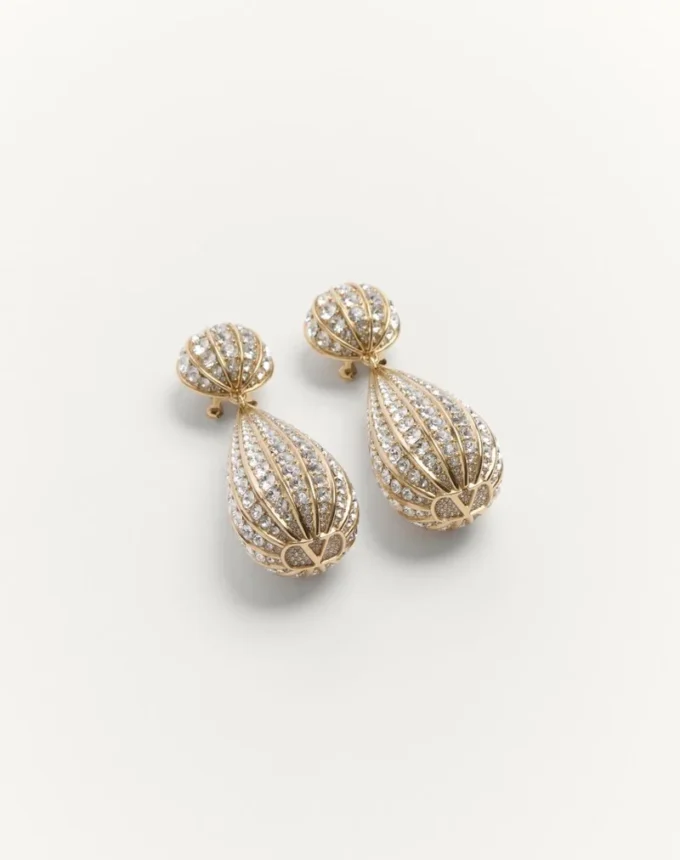 Σκουλαρίκια Poetique Des Gouttes από μέταλλο και κρύσταλλα Swarovski®
