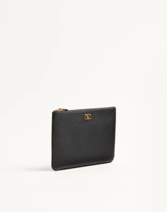 Τσάντα clutch Vlogo Signature από κοκκώδες δέρμα μοσχαριού