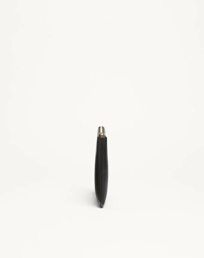 Τσάντα clutch Vlogo Signature από κοκκώδες δέρμα μοσχαριού Τσάντα clutch Vlogo Signature από κοκκώδες δέρμα μοσχαριού