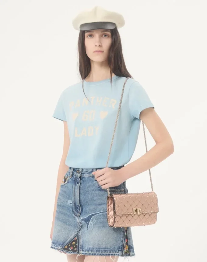 Τσάντα ώμου Valentino Garavani Rockstud Spike από πλαστικοποιημένο δέρμα νάπα Τσάντα ώμου Valentino Garavani Rockstud Spike από πλαστικοποιημένο δέρμα νάπα
