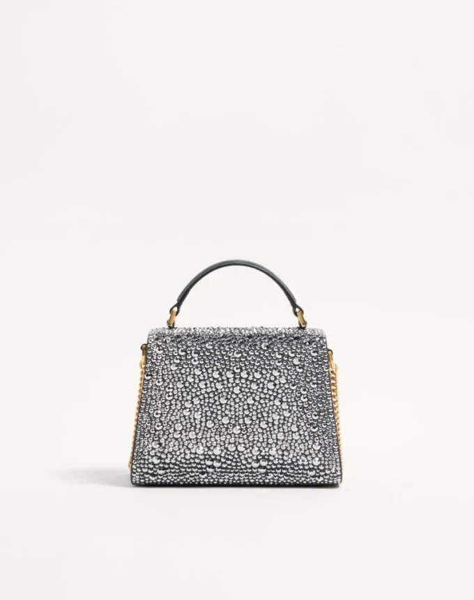 Τσάντα Valentino Garavani Mini Vsling με στρας και λογότυπο με πολύτιμους λίθους Τσάντα Valentino Garavani Mini Vsling με στρας και λογότυπο με πολύτιμους λίθους
