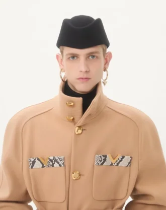 Valentino Διπλό παλτό από μαλλί με ένθετα Ayers